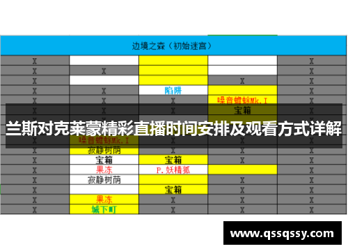 兰斯对克莱蒙精彩直播时间安排及观看方式详解